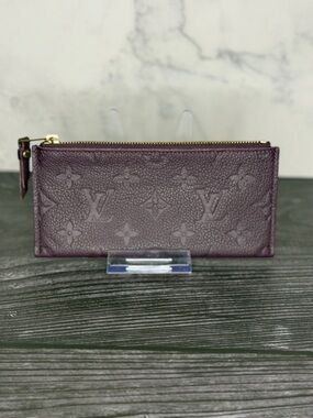 Louis Vuitton Empreinte Leather Zippy Pouch | Purple / Aubergine | Authenticated